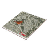Watercolor Winter Cardinal Ceramic Tile タイル (側面)