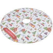 Watercolor Winter Christmas Objects Pattern フリース ツリースカート (アングル)