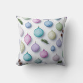 Watercolor Winter Christmas Pillow – Cozy Holiday クッション (正面)