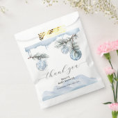 Watercolor Winter Mountain Snowflake Baby Shower フェイバーバッグ (封をした状態)