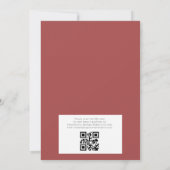 Watercolor Winter Red Bow QR Code Bridal Shower 招待状 (裏面)