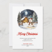 Watercolor Winter Scene Holiday Greeting Card シーズンカード (正面)