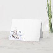 Watercolor Winter Snowflake Ice Skate Baby Shower サンキューカード (裏面)