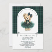 Watercolor  Winter  Teddy bear Christmas Baby Show 招待状 (正面)