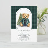 Watercolor  Winter  Teddy bear Christmas Baby Show 招待状 (スタンド正面)