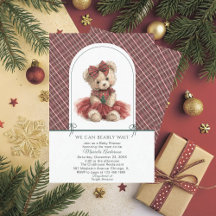 Watercolor  Winter  Teddy bear Christmas Baby Show