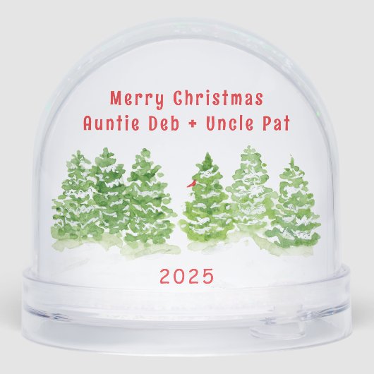 Watercolor Winter Trees Personalize Photo (裏面)