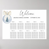 Watercolor winter wedding seating chart ポスター (正面)