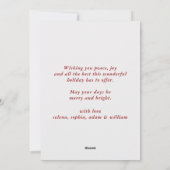 Watercolor Winter Wreath with Red Berrie Christmas シーズンカード (裏面)