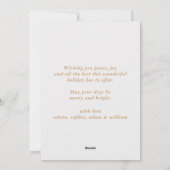 Watercolor Winter Wreath with Red Berrie Christmas シーズンカード (裏面)