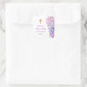 Watercolor Wisteria First Communion スクエアシール (バッグ)