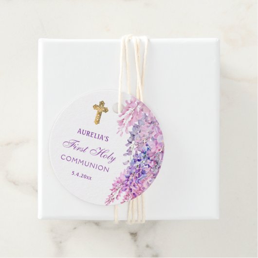 Watercolor Wisteria First Communion フェイバータグ (インサイチュ)