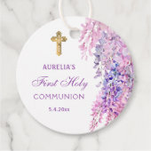 Watercolor Wisteria First Communion フェイバータグ (正面)