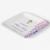 Watercolor Wisteria First Communion ペーパープレート (傾斜あり)