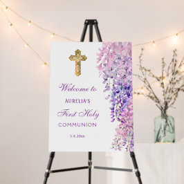 Watercolor Wisteria First Communion Welcome