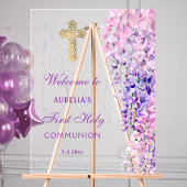 Watercolor Wisteria First Communion Welcome アクリルサイン