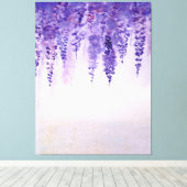 Watercolor wisteria print キャンバスプリント (インサイチュ (ウッドフロア))
