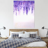 Watercolor wisteria print キャンバスプリント (インサイチュ (寝室))
