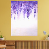 Watercolor wisteria print キャンバスプリント (インサイチュ (リビング))