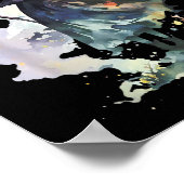 Watercolor Witch Halloween Fall Autumn Art Paintin ポスター (角)