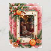 Watercolor With own photo Twinkle & Toasts card 招待状 (正面/裏面)