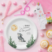 Watercolor Wolf Baby Shower  ペーパープレート (パーティー)