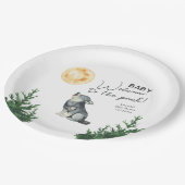 Watercolor Wolf Baby Shower  ペーパープレート (アングル)