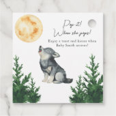 Watercolor Wolf Baby Shower Pop it! When she pops フェイバータグ (裏面)