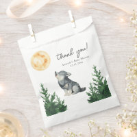 Watercolor Wolf Baby Shower Thank you