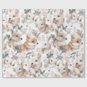 Watercolor Woodland Animals  ラッピングペーパー (フラット)