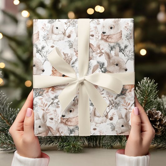 Watercolor Woodland Animals  ラッピングペーパー