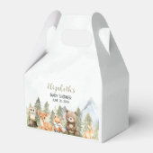 Watercolor Woodland Baby Shower Theme フェイバーボックス (正面サイド)