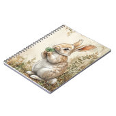 Watercolor Woodland Bunny Nature ノートブック (左側)