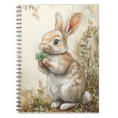 Watercolor Woodland Bunny Nature ノートブック (正面)