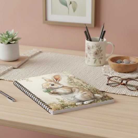 Watercolor Woodland Bunny Nature ノートブック