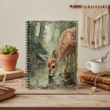 Watercolor Woodland Deer Nature