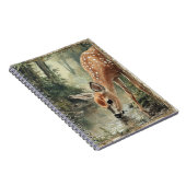 Watercolor Woodland Deer Nature ノートブック (右側)