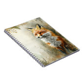 Watercolor Woodland Fox Nature  ノートブック (右側)