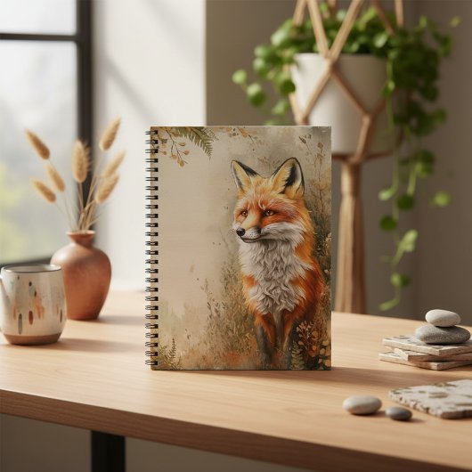 Watercolor Woodland Fox Nature  ノートブック
