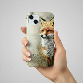 Watercolor Woodland Fox Nature Name iPhone 15 Miniケース