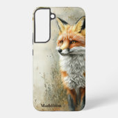 Watercolor Woodland Fox Nature Name Samsung Galaxyケース (裏面)
