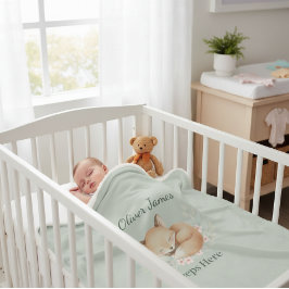 Watercolor Woodland Fox Sherpa Throw - Tender  シェルパブランケット