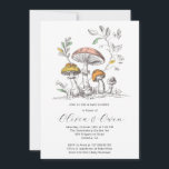 Watercolor Woodland Mushrooms Baby Shower 招待状<br><div class="desc">A vintage storybook cottage core inspired baby shower invitation featuring woodland mushrooms. Warm and inviting for gender neutral themes,  garden style gatherings,  or an at home celebration. Available in print,  as a digital download,  or both.</div>