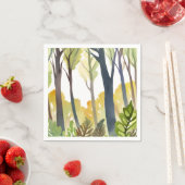Watercolor Woods | Green Nature Forest Painting スタンダードカクテルナプキン (インサイチュ)