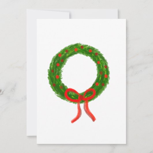 Watercolor Wreath Greeting Card Christmas  シーズンカード (正面)