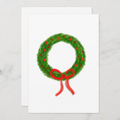 Watercolor Wreath Greeting Card Christmas  シーズンカード (正面/裏面)