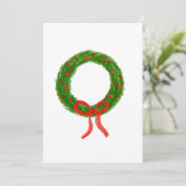 Watercolor Wreath Greeting Card Christmas  シーズンカード (スタンド正面)