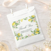 Watercolor Wreath Mediterranean Citrus Wedding フェイバーバッグ (クリップ留めされた状態)