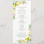 Watercolor Wreath Mediterranean Citrus Wedding プログラム (裏面)