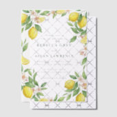 Watercolor Wreath Mediterranean Citrus Wedding ベラム紙招待状 (オフセット (招待状))